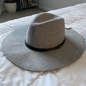 Grey fedora hat